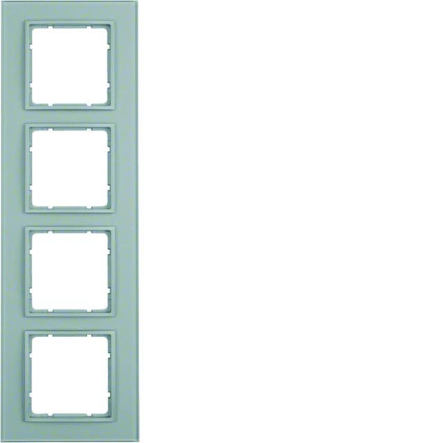 BERKER B.7 Ramka poczwórna szkło aluminium/alu mat lakierowana 10146414 HAGER