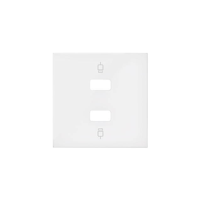 Simon 100 Pokrywa do gniazda USB podwójnego biały mat