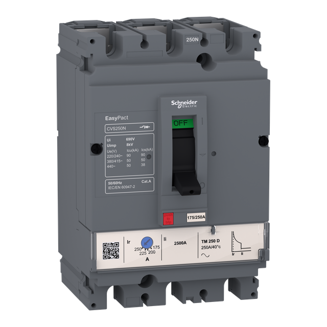 Wyłącznik mocy 3P 100A Compact CVS EasyPact 50kA wyzwalacz TMD100A 3D LV510477 Schneider