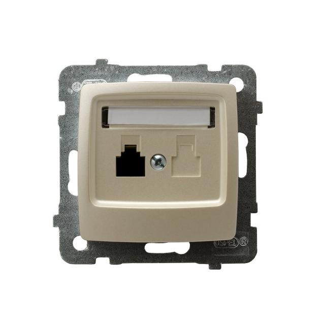 KARO Gniazdo telefoniczne pojedyncze - kolor ecru perłowy