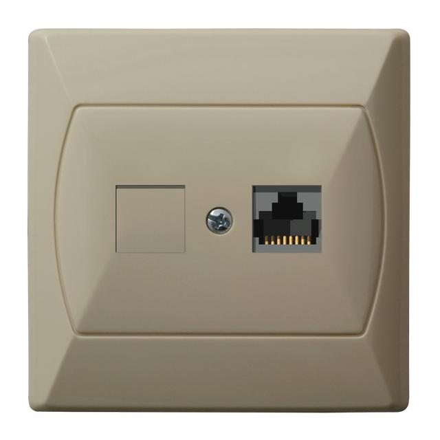 AKCENT Gniazdo komputerowe pojedyncze, kat. 5e FOREX - kolor beżowy