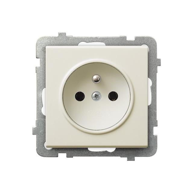 SONATA Gniazdo pojedyncze z uziemieniem - kolor ecru