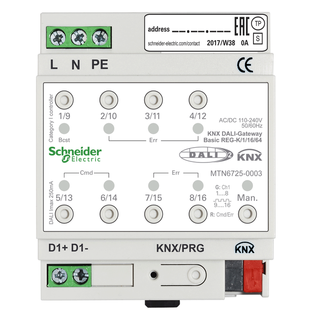 Bramka DALI Basic KNX REG-K/1/16/64