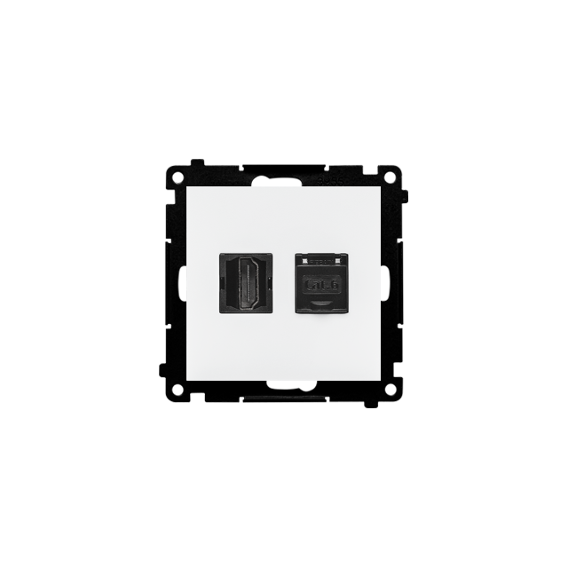 Simon 55 Gniazdo HDMI + RJ45 kat.6 Biały mat TGHRJ45.01/111 KONTAKT