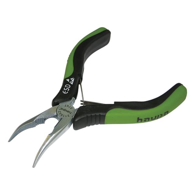 ESD szczypce plasko-okragle odgiete 45? 130 mm