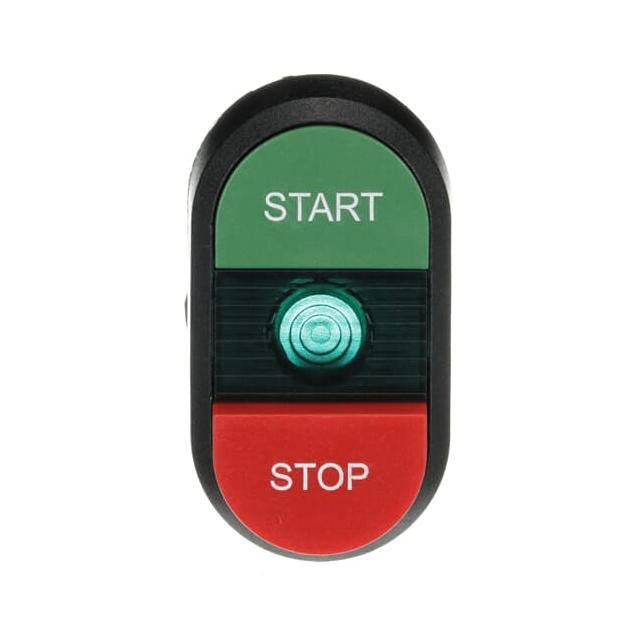 Przycisk podwójny START-STOP zielone pole podświetlany MPD15-11G