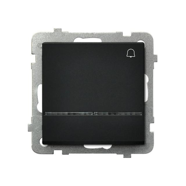 SONATA Łącznik zwierny  dzwonek  z podświetleniem niebieskim - kolor czarny metalik