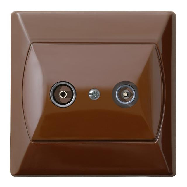 AKCENT Gniazdo RTV zakończeniowe - kolor brązowy