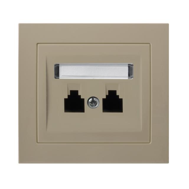 KIER Gniazdo telefoniczne podwójne niezależne - kolor beżowy