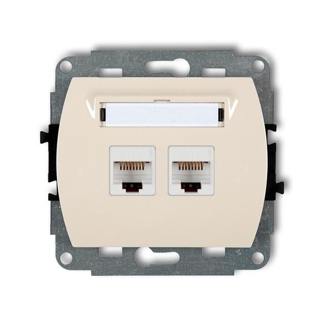 TREND Mechanizm gniazda komputerowego podwójnego 2xRJ45, kat. 5e, 8-stykowy beżowy