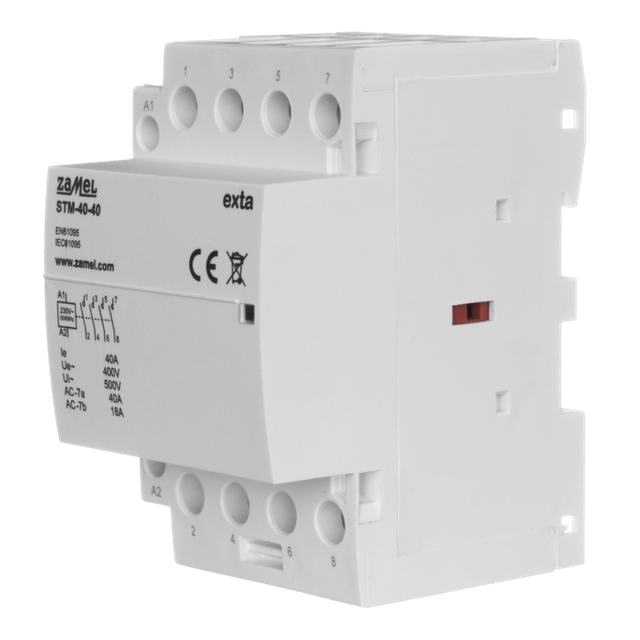 STYCZNIK MODUŁOWY INSTALACYJNY 40A, 4xNO, 230V AC, TYP: STM-40-40