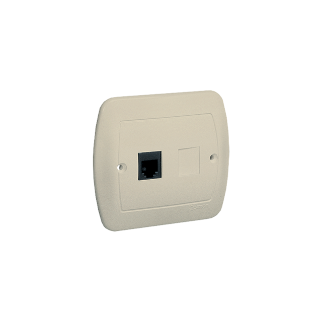 Simon Akord Gniazdo telefoniczne RJ11 pojedyncze. Montaż do puszki na wkręty beż