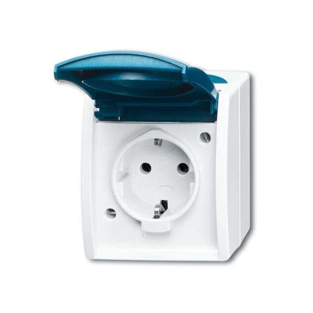 OCEAN Gniazdo SCHUKO z klapką Z szybkozłączami 2 P + E szary/zielono-niebieski 2CKA002083A0845 ABB