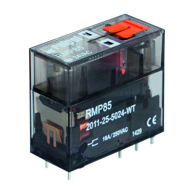 Przekaźnik miniaturowy 1P 16A 115V AC raster 5mm, wys. 25,5mm, do gniazd wtykowych RMP85‑2011‑25‑5115‑WT 2615201 RELPOL