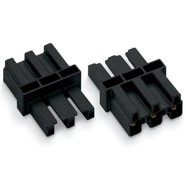 WINSTA element sprzęgający 3-torowy 1 x wtyk / 1 x gniazdo czarny