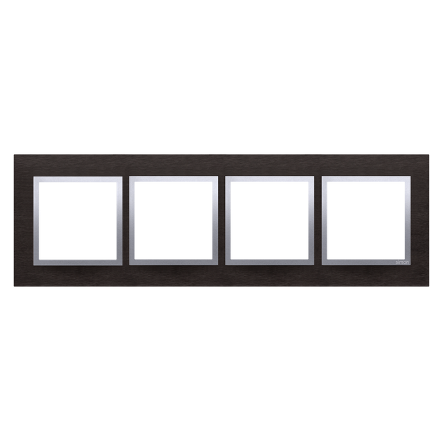 Simon 54 Nature Ramka 4-krotna Nature-Metal INOX YIN IP20/IP44* (*IP44-należy zastosować zestaw uszczelek DUN4) DRN4/78 KONTAKT