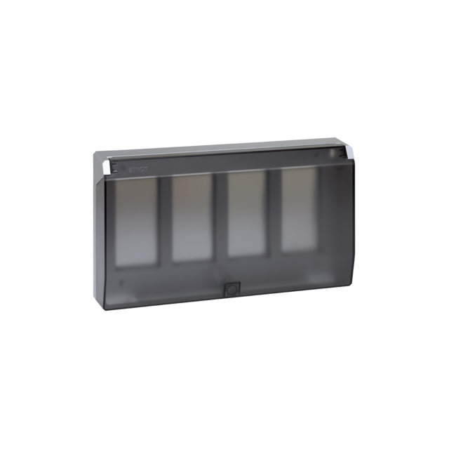 Simon Connect Ramka obudowy S500 z pokrywą 4-modułowa 8x K45 aluminium