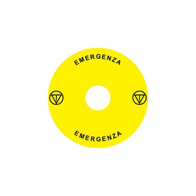 Ex9P1 H S9IT Naklejka wyłącznika awaryjnego do Ex9P1 H średnica 90mm samoprzylepna żółta IT 106815