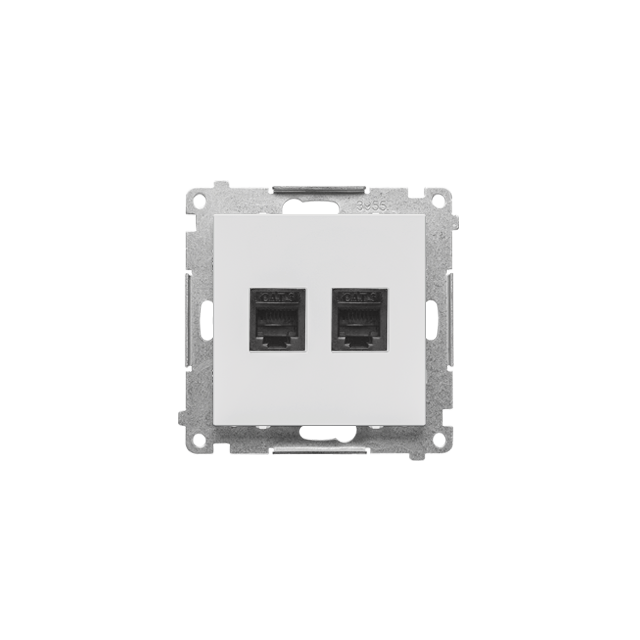 Simon 55 Gniazdo telefoniczne podwójne RJ12 Jasnoszary mat