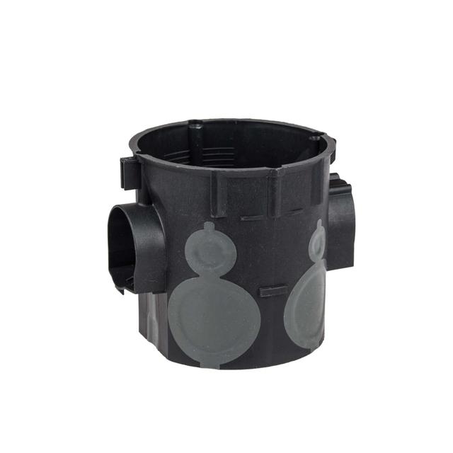 E107-2K ,  Puszka podtynkowa łączona O60mm, z membranami przebiciowymi głęboka , czarny