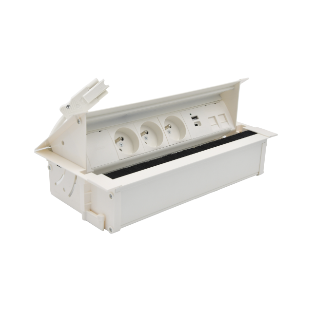 "Simon 480 TS48-710E30BK0-33 Cover 3 gn. typ E + ładow. USB A+C i płytka dla 2 złączy RJ45 keystone