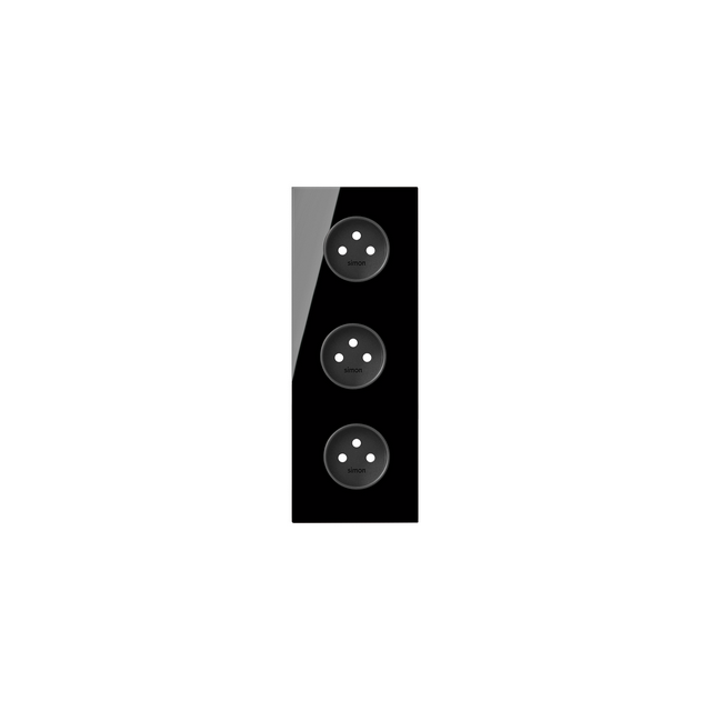 Simon 100 Panel 3-krotny: 3 gniazda zasilające czarny 10020315-138 KONTAKT