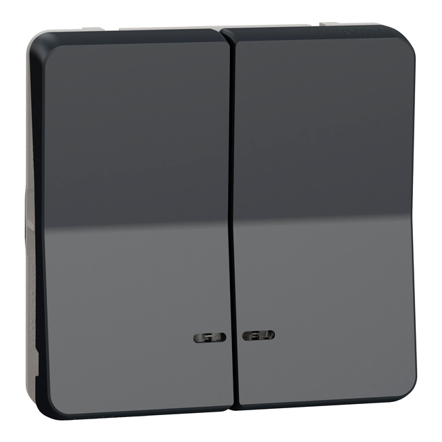 Mureva, mechanizm przycisku podwójnego z podświetleniem, antracyt