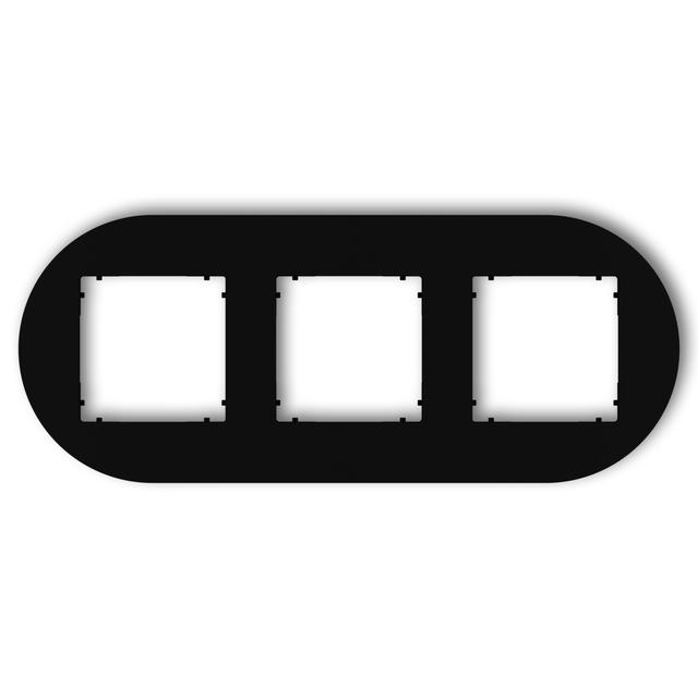 MINI Ramka uniwersalna potrójna okrągła z tworzywa czarny mat