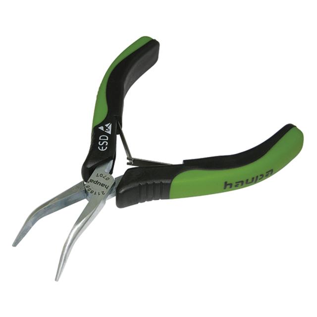 ESD szczypce plasko-okragle odgiete 45? 130 mm