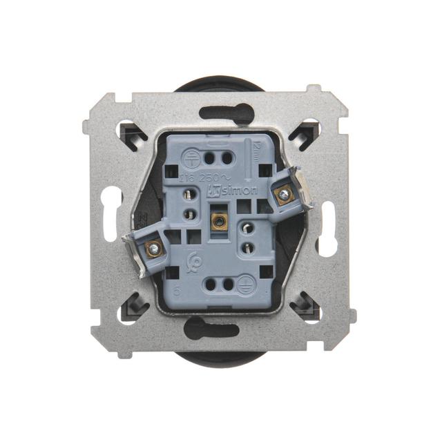 Simon 54 Gniazdo bez uziemienia z przesłonami podwójne 16A z. śrub. antracyt *Do ramek S54 PREMIUM