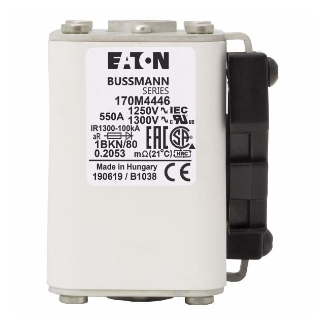FUSE 550A 1250V 1BKN/80 AR CU Wkładka szybka 550A AC 1250V rozmiar 1 53x69x80 mm aR IEC UL 170M4446