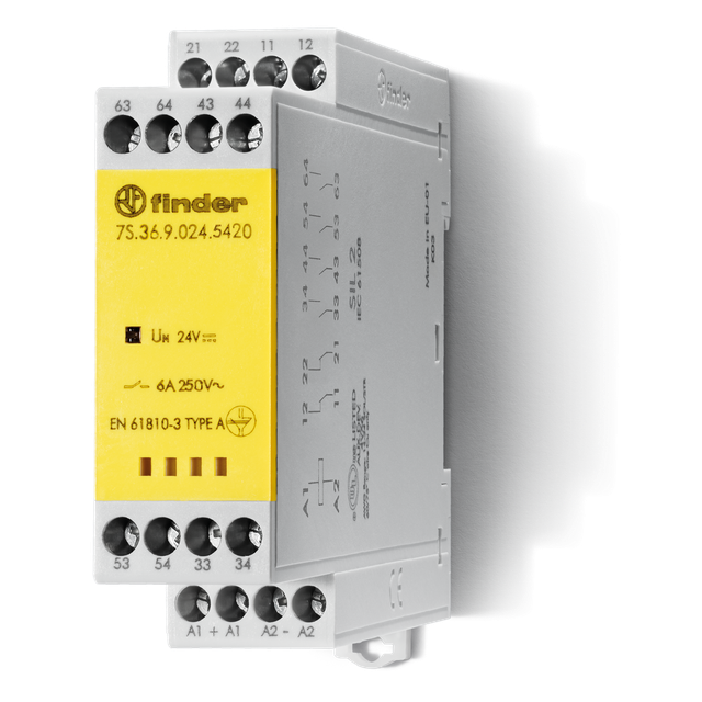 PrzekaźnikZ mechanicznie sprzężonymi zestykami serii 7S: 4Z + 2 R 6A 24V DC 7S.36.9.024.5420 /5szt./ FINDER