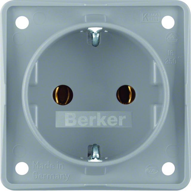 BERKER Integro Flow Gniazdo SCHUKO szary 947782506 HAGER