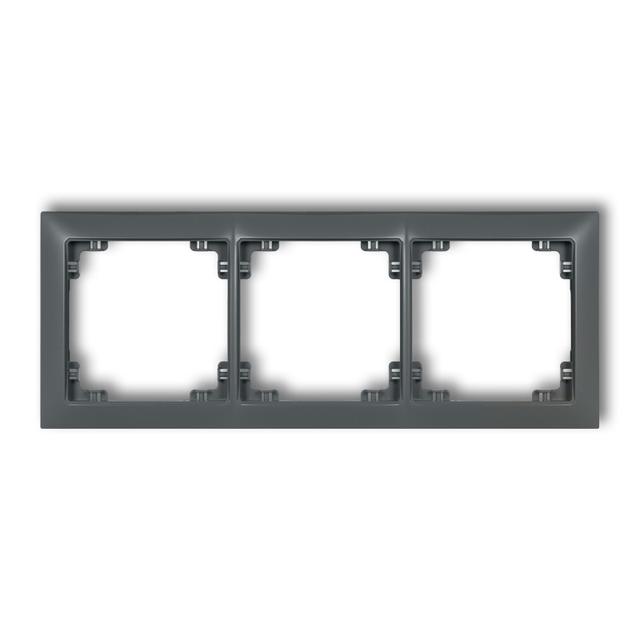 DECO Ramka uniwersalna potrójna z tworzywa DECO Soft grafitowy mat