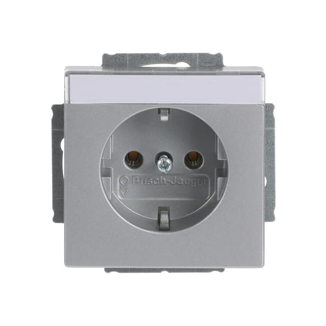 FUTURE Gniazdo SCHUKO z polem opisowym Z uziemieniem, 2P+E aluminiowo srebrny 2CKA002011A3810 ABB
