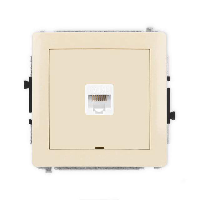 DECO Mechanizm gniazda komputerowego pojedynczego 1xRJ45, kat. 5e, 8-stykowy, bez pola opisowego beż