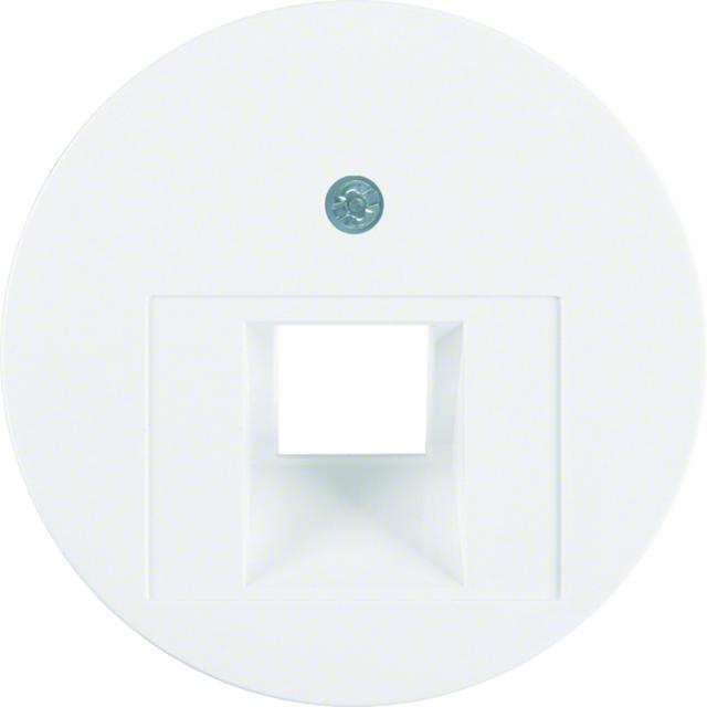 BERKER R.X Płytka czołowa do gniazda przyłączeniowego UAE pojedyncza komp./tel. biały 14072089 HAGER