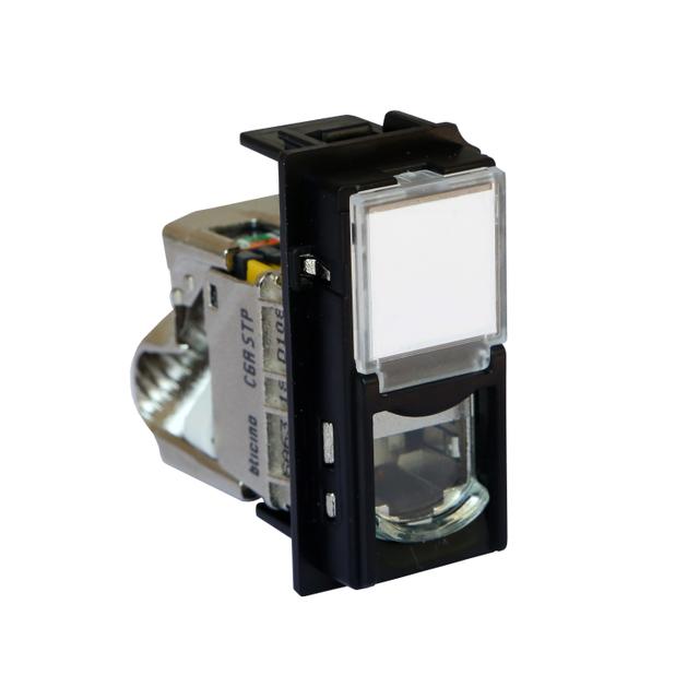 LIVING NOW - GNIAZDO RJ45 - STP - KAT.6A - 1 MODUŁ - CZERŃ, Bticino