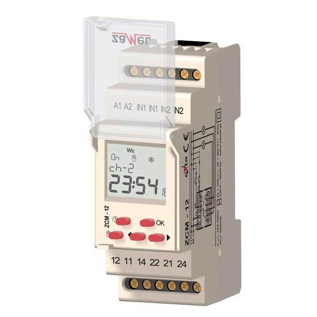 PROGRAMATOR CZASOWY 2-KAN. TYGODNIOWY 230V AC TYP: ZCM-12