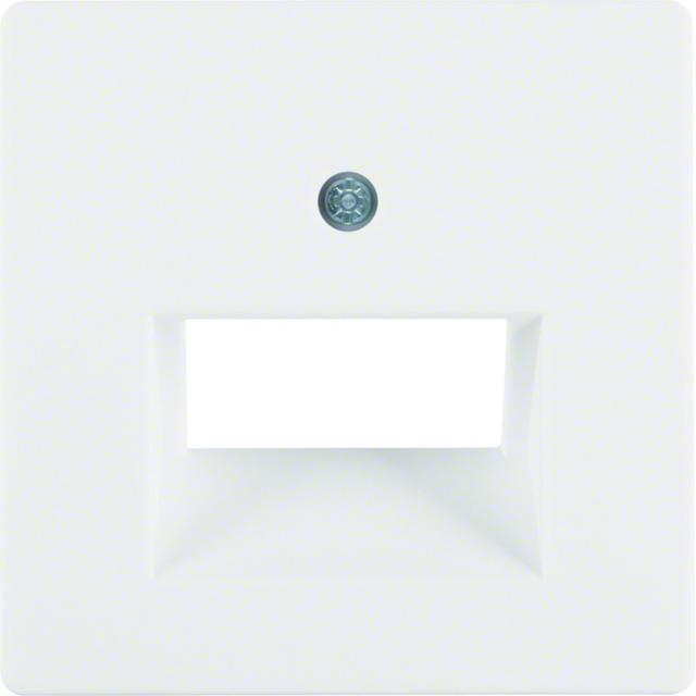 BERKER Q.x Płytka czołowa do gniazda przyłączeniowego UAE podwójna komp./tel. biały aksamit 14096089