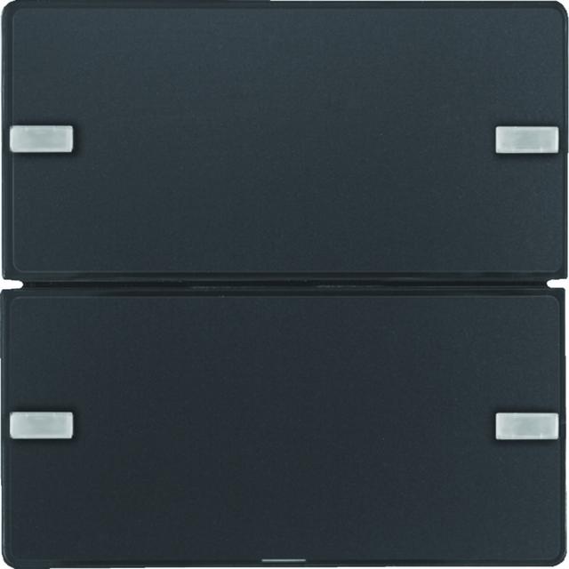 BERKER KNX e/s Q.x Przycisk podwójny z polem opis. z diodami LED RGB i czujnikiem temperatury antracyt  80142326 HAGER