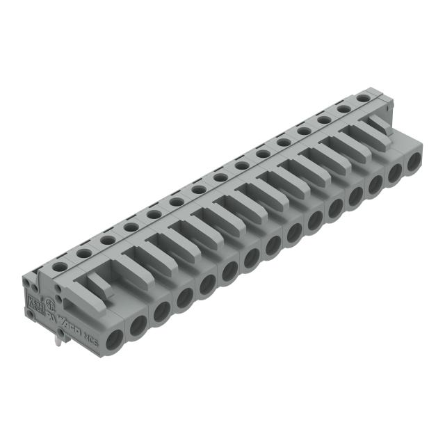 MCS-MIDI Classic gniazdo kątowe 15-bieg. szare raster 5 mm /25szt./ WAGO