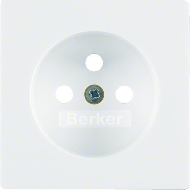 BERKER Q.x Płytka czołowa do gniazda z uziemieniem biały aksamit 3965766079 HAGER
