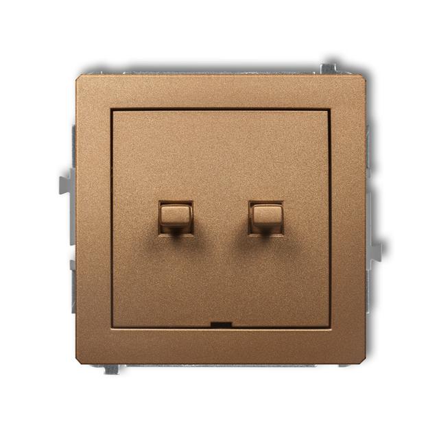 DECO Mechanizm łącznika jednobiegunowego ze schodowym w stylu amerykańskim (dwa klawisze bez piktogr