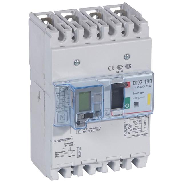 Wyłącznik Z Wyzw. Termiczno-Magnetycznym DPX3 160 4P 16A 16kA Z Zab. R-Pr. 420030 LEGRAND