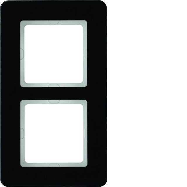 BERKER Q.7 Ramka podwójna szkło czarna 10126076 HAGER