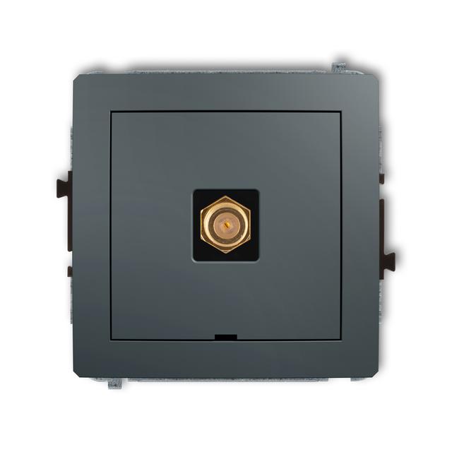 DECO Mechanizm gniazda antenowego pojedynczego typu F (SAT) pozłacany, bez pola opisowego grafitowy