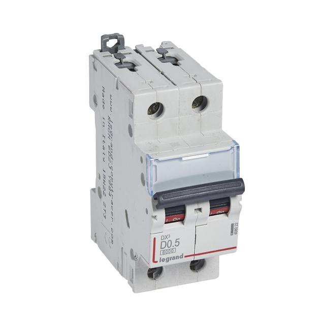 Wyłącznik Nadprądowy S 302 2P D0,5A 6kA DX3 408022 LEGRAND