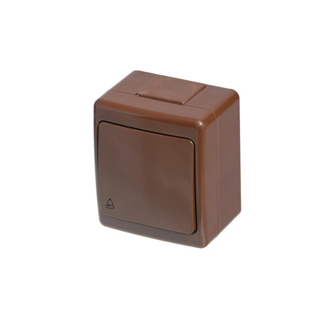 Wyłącznik BETA, pojedynczy, chwilowy-dzwonek, IP44, brązowy D.3210WD PAWBOL