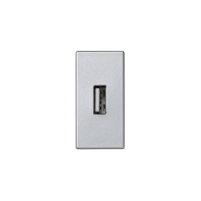 Simon Connect Płytka K45/2 złącza USB typ A żeńskie 225x45mm + gniazdo zaciski śrubowe aluminium K128B/8 KONTAKT